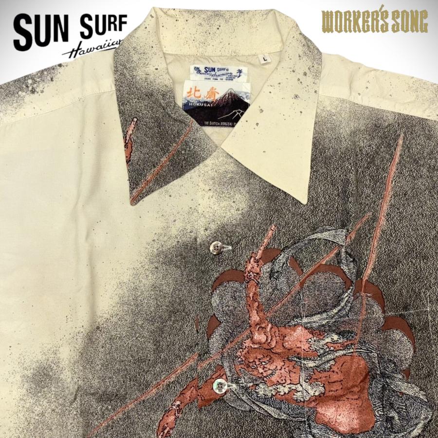 SUN SURF サンサーフ 葛飾北斎 スペシャル 浮世絵 アロハシャツ 雷神図