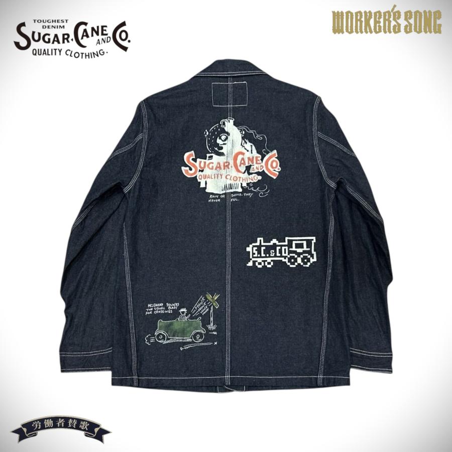 SUGAR CANE シュガーケーン ブルーデニム カスタム ペイント ワーク