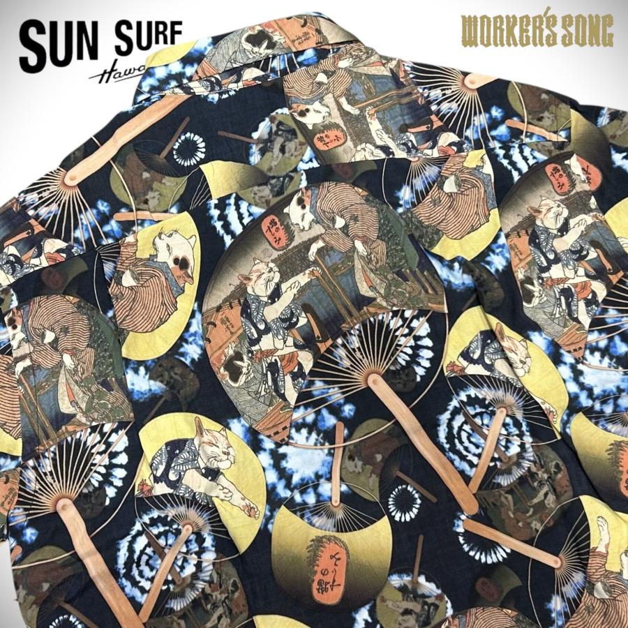 SUN SURF サンサーフ 歌川国芳 スペシャル 和柄 アロハシャツ 猫