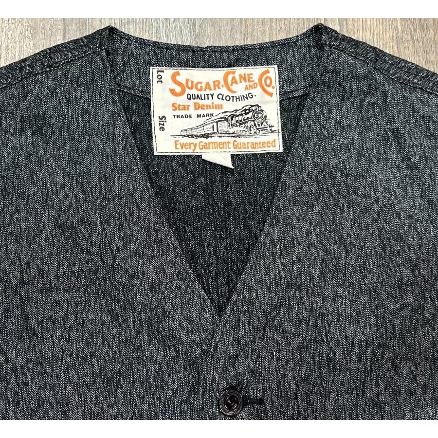 シュガーケーン　ベスト　SC12795-119 サイズ42 ブラック SUGAR CANE シュガーケーン ブラックコバートワークベスト 『9oz