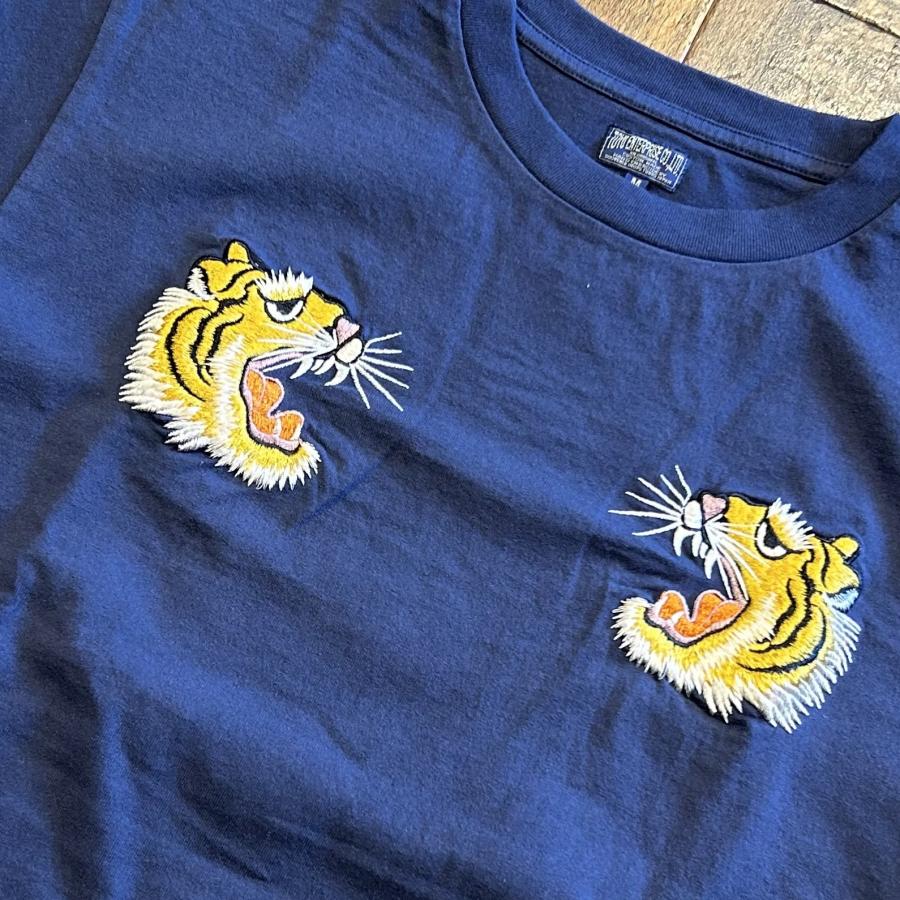 ネイビー スカジャン 虎刺繍 テーラー東洋 スカジャン刺繍 半袖Tシャツ 虎 アメカジ TT79391 128