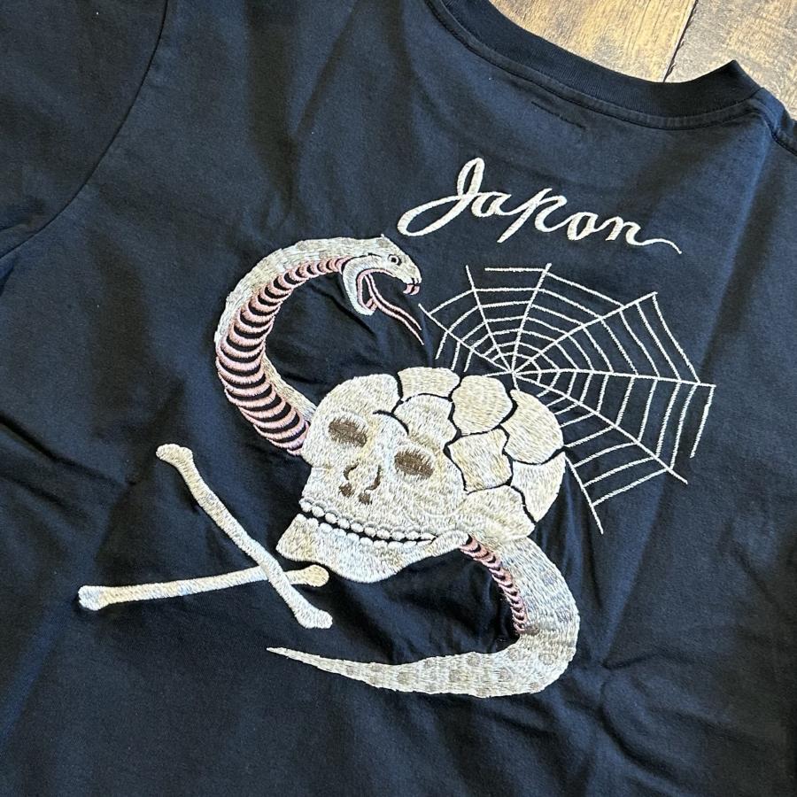 TAILOR TOYO テーラー東洋 スカジャン刺繍 半袖Tシャツ 髑髏 蛇 TAILOR TOYO テーラー東洋 スカジャン刺繍 半袖Tシャツ 髑髏 蛇