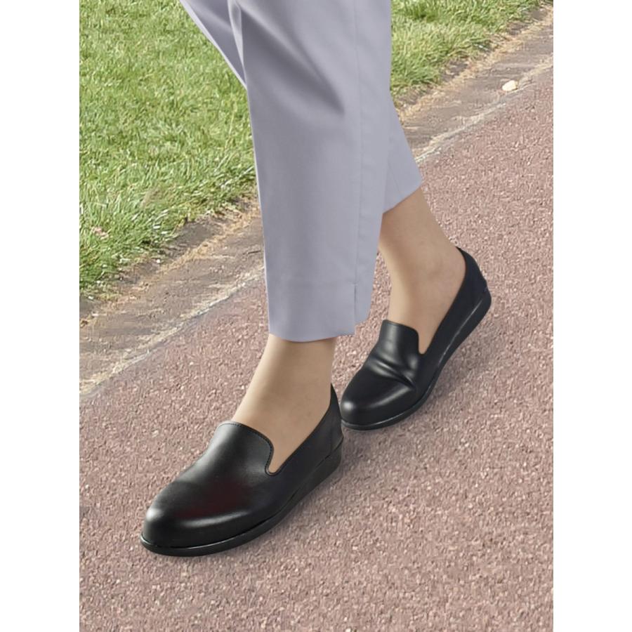 レディース靴 レディーススリッポン ふんわりのびのび スリッポン フラットシューズ 黒 キャメル 幅広 外反母趾 靴 日本製 シューズ |  | 06