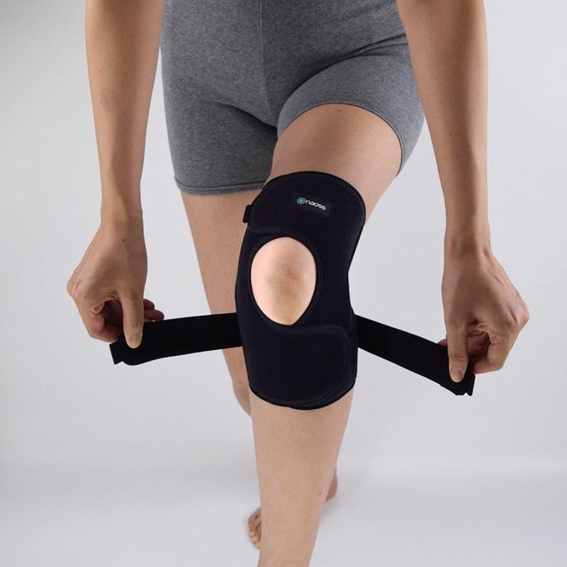 通気性 伸縮性 優れた 膝サポーター ニーレスキューオープン M L 黒 薄型 軽量 | naoss | 04