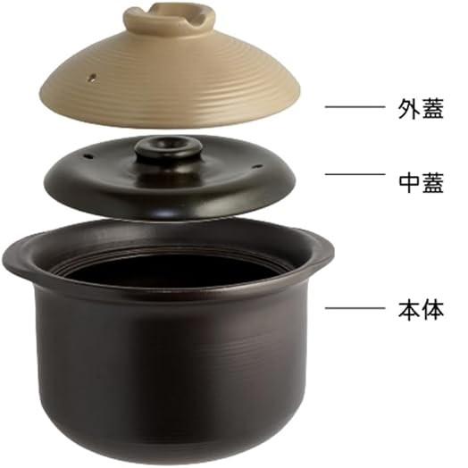炊飯土鍋 ごはんがま 土鍋 3合用 ご飯釜（炊飯土鍋） IH対応 黒釉メタル 二重蓋 3合炊き 木製しゃもじ