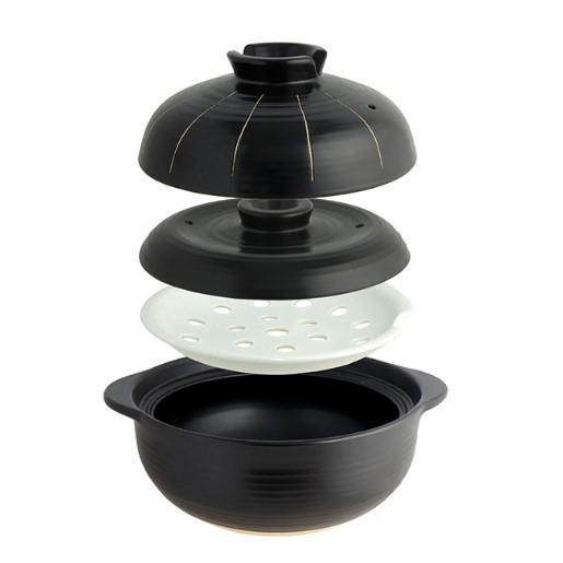 墨十草 土鍋 8号 2人用 ３人用 ニュー なんでも土鍋 卓上鍋 土鍋 3合炊き 炊く 蒸す 煮る 冷やす 対応 |  | 01