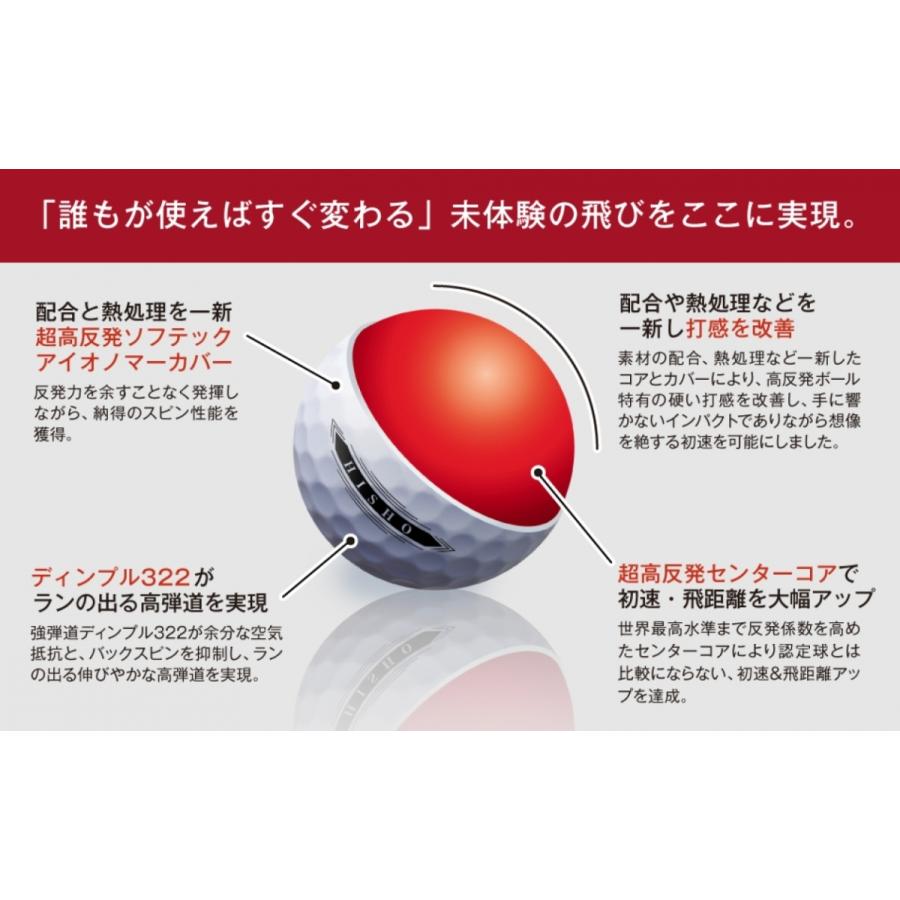 ワークスゴルフ 高反発ボール 2ダース 飛匠 レッドラベル