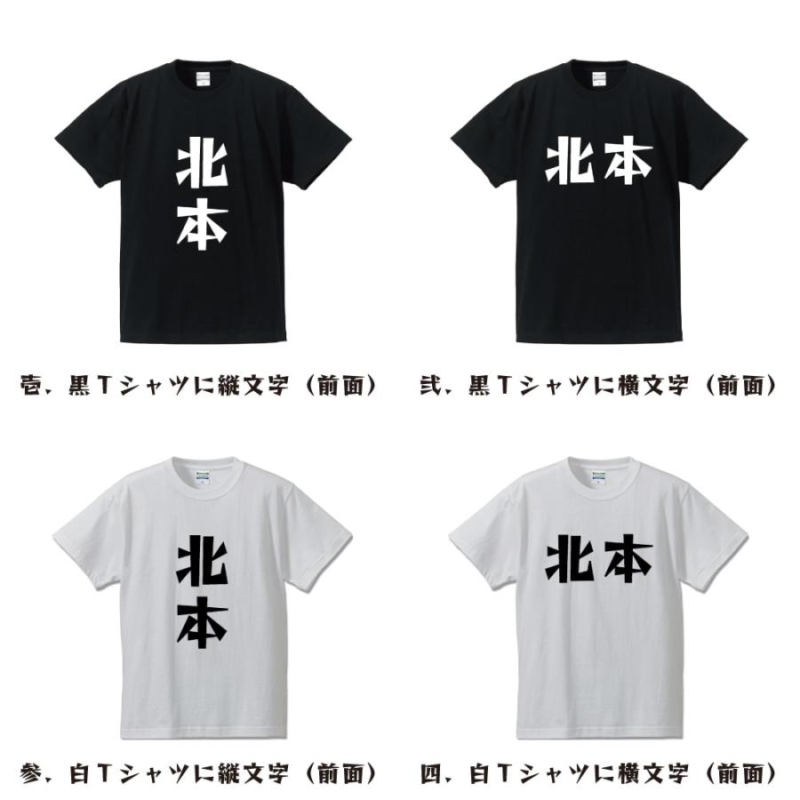 北本 デザイナーが描く 漫画 文字 プリント Tシャツ ( 名字 ) メンズ レディース キッズ 「 販促 等に 」｜workpro｜02