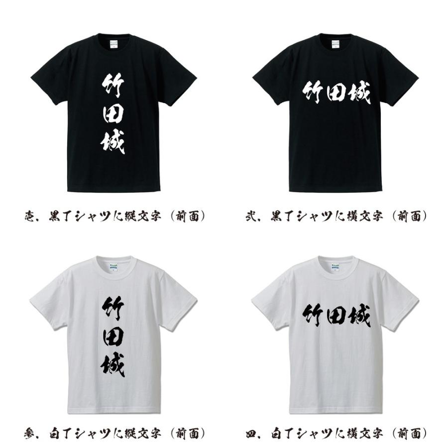 竹田城 筆文字 Tシャツ 半袖 書道家が書く 名入れ 漢字 オリジナル