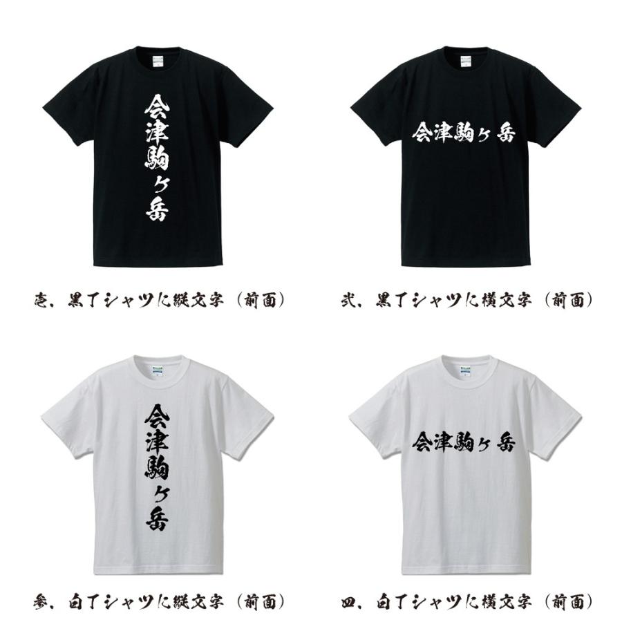 会津駒ヶ岳 筆文字 Tシャツ 半袖 書道家が書く 名入れ 漢字 オリジナル