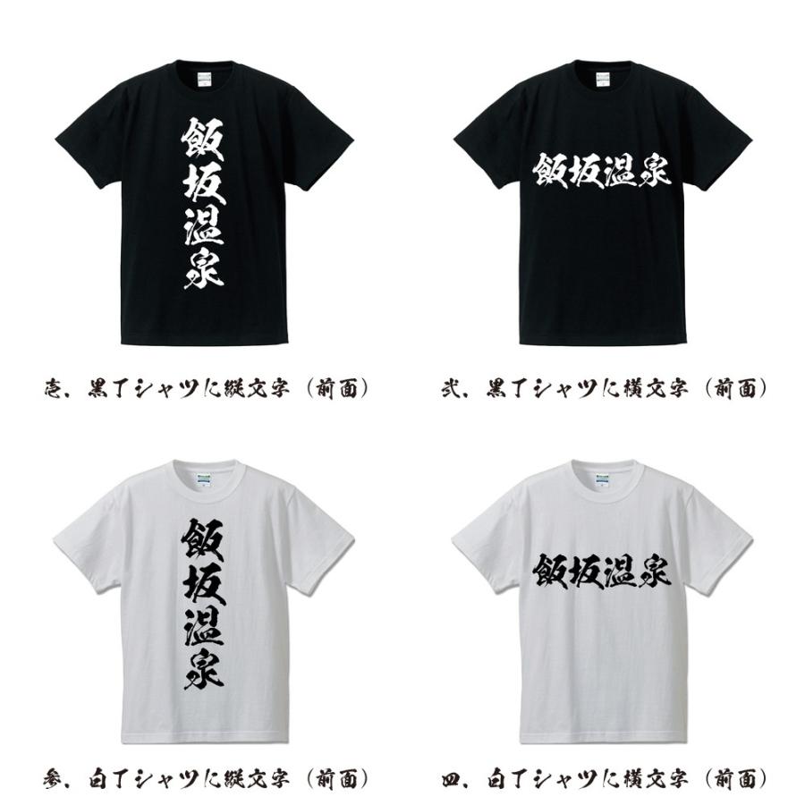 飯坂温泉 筆文字 Tシャツ 半袖 書道家が書く 名入れ 漢字 オリジナル 
