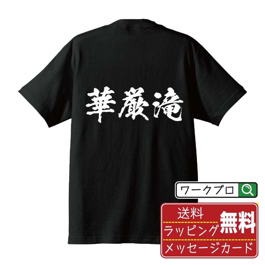 華厳滝 筆文字 Tシャツ 半袖 書道家が書く 名入れ 漢字 オリジナル