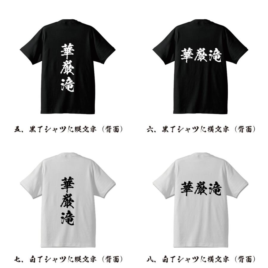 華厳滝 筆文字 Tシャツ 半袖 書道家が書く 名入れ 漢字 オリジナル