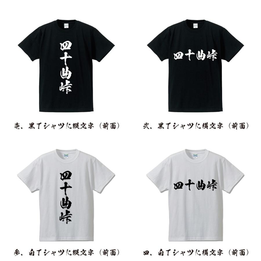 四十曲峠 筆文字 Tシャツ 半袖 書道家が書く 名入れ 漢字 オリジナル