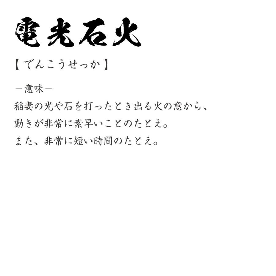 電光石火 でんこうせっか オリジナル Tシャツ 書道家が書く プリント Tシャツ 四字熟語 メンズ レディース キッズ Cus J つなぎ服と作業服の専門店 ワークプロ 通販 Yahoo ショッピング