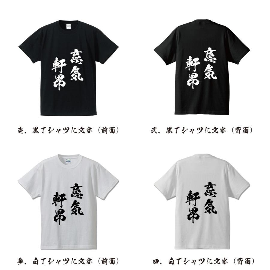 意気軒昂 (いきけんこう) 筆文字 Tシャツ 半袖 書道家が書く 名入れ