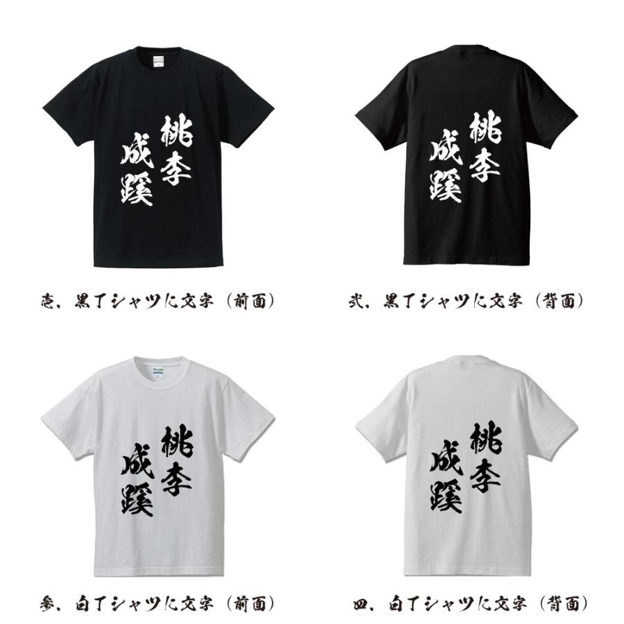 桃李成蹊 (とうりせいけい) 筆文字 Tシャツ 半袖 書道家が書く 名入れ