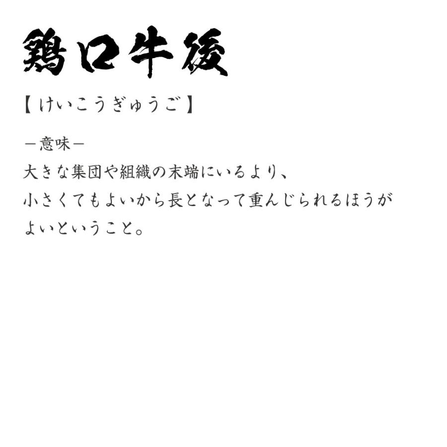 鶏口牛後 けいこうぎゅうご オリジナル Tシャツ 書道家が書く プリント Tシャツ 四字熟語 メンズ レディース キッズ Cus J つなぎ服と作業服のワークプロ 通販 Yahoo ショッピング