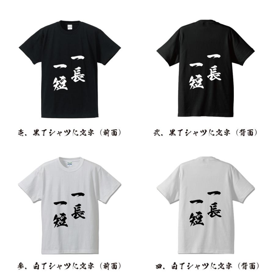 一長一短 (いっちょういったん) 筆文字 Tシャツ 半袖 書道家が書く 名
