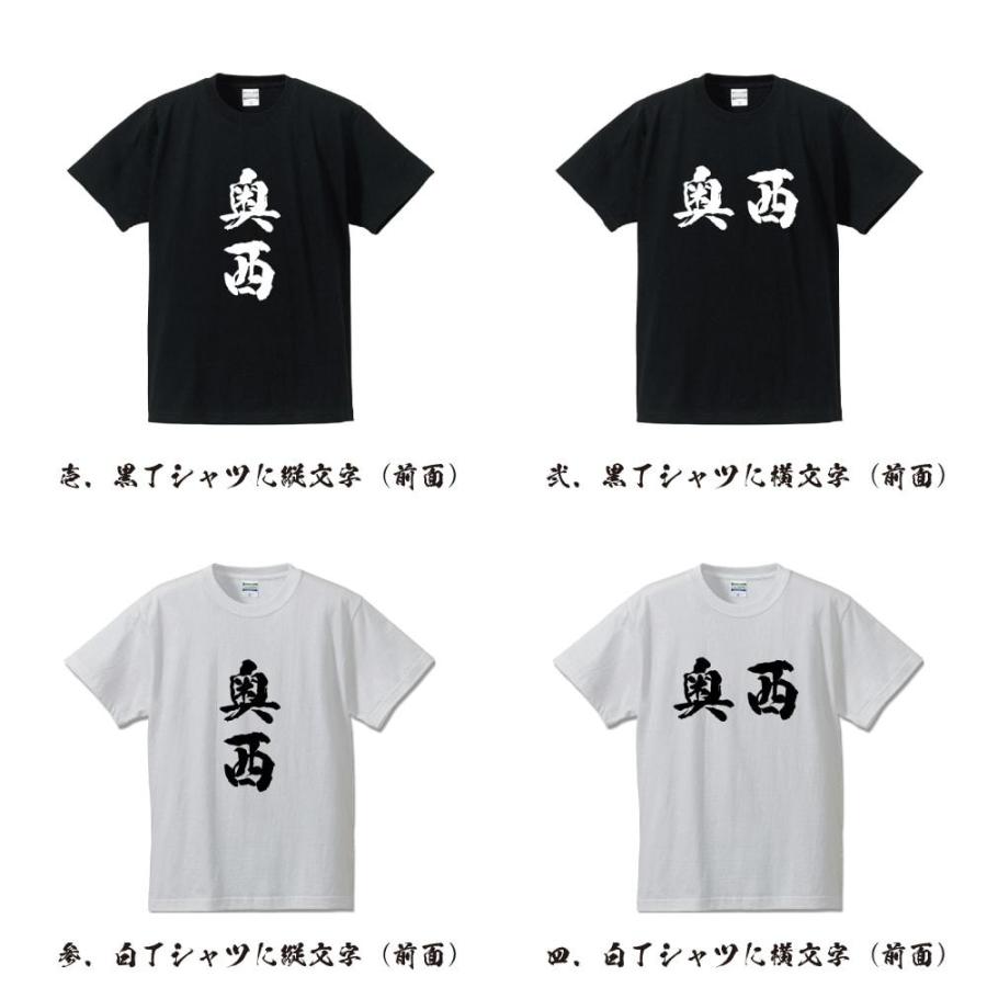 奥西 筆文字 Tシャツ 半袖 書道家が書く 名入れ 漢字 オリジナル