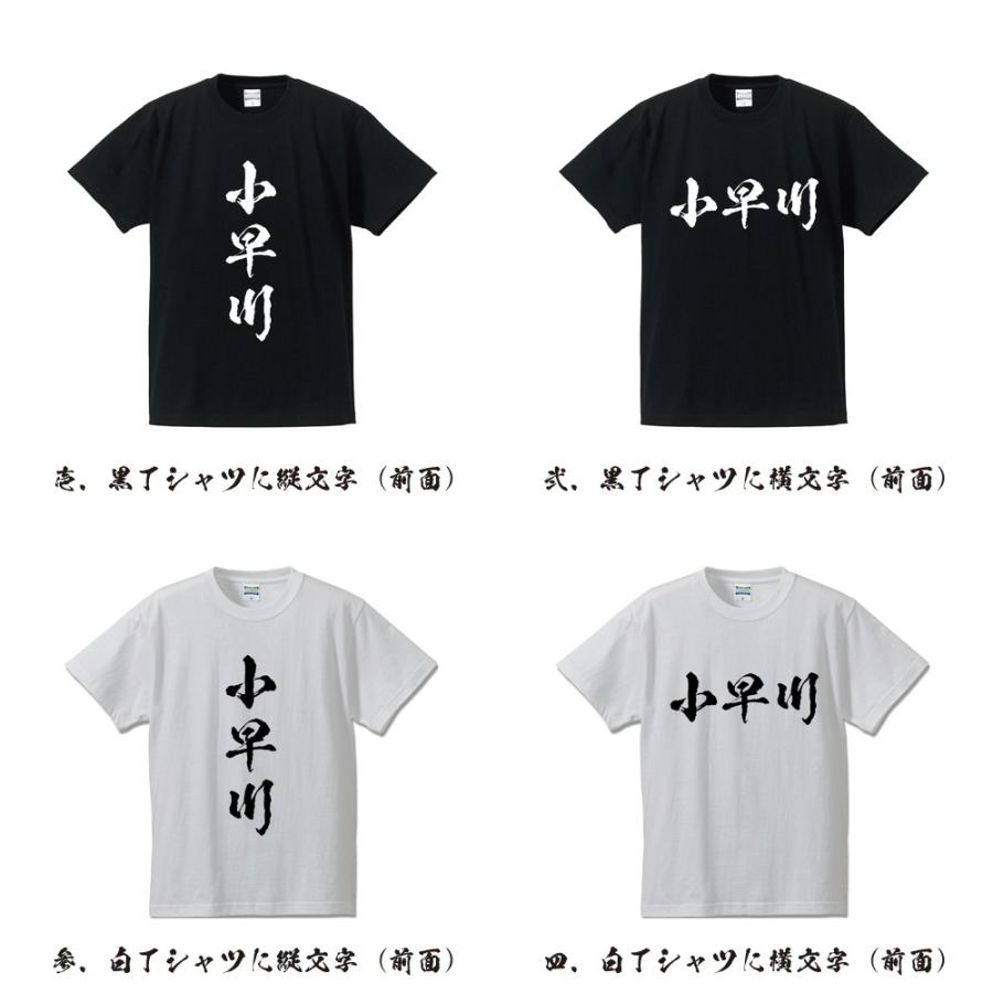 小早川 筆文字 Tシャツ 半袖 書道家が書く 名入れ 漢字 オリジナル