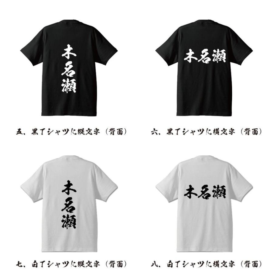 木名瀬 オリジナル Tシャツ 書道家が書く プリント Tシャツ ( 名字 ) メンズ レディース キッズ 「 座右の銘tシャツ 」｜workpro｜03