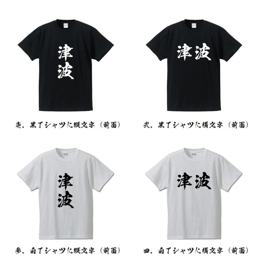 津波 筆文字 Tシャツ 半袖 書道家が書く 名入れ 漢字 オリジナル