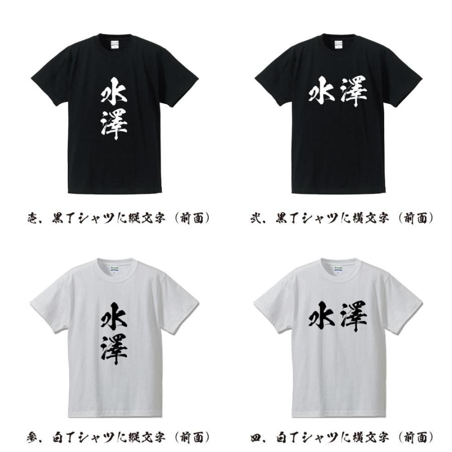 水澤 筆文字 Tシャツ 半袖 書道家が書く 名入れ 漢字 オリジナル