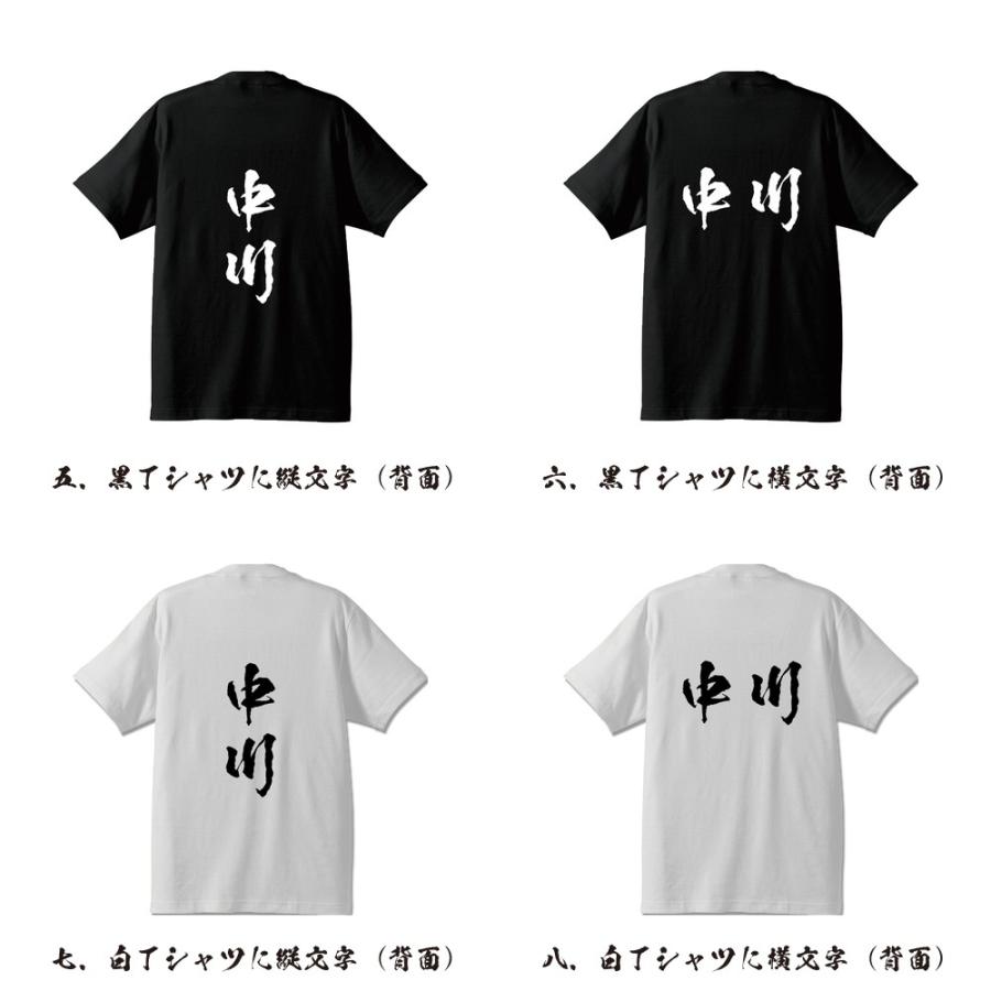 中川 筆文字 Tシャツ 半袖 書道家が書く 名入れ 漢字 オリジナル