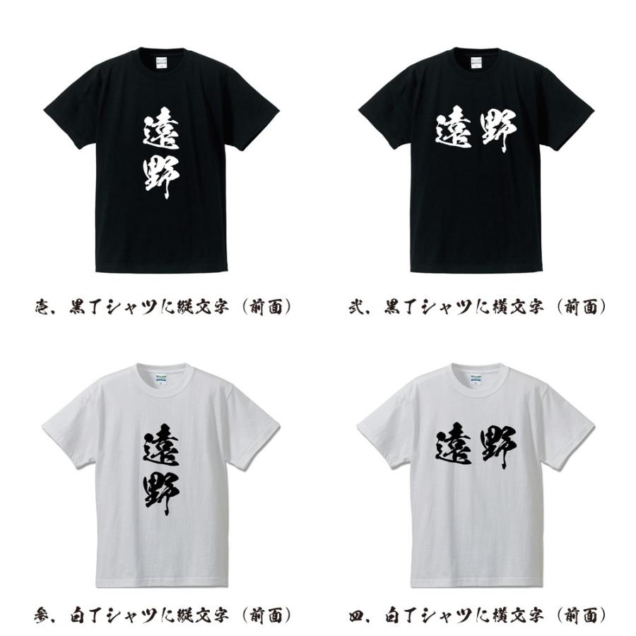 遠野 筆文字 Tシャツ 半袖 書道家が書く 名入れ 漢字 オリジナル