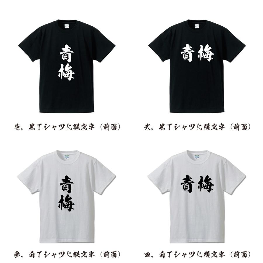 青梅 筆文字 Tシャツ 半袖 書道家が書く 名入れ 漢字 オリジナル