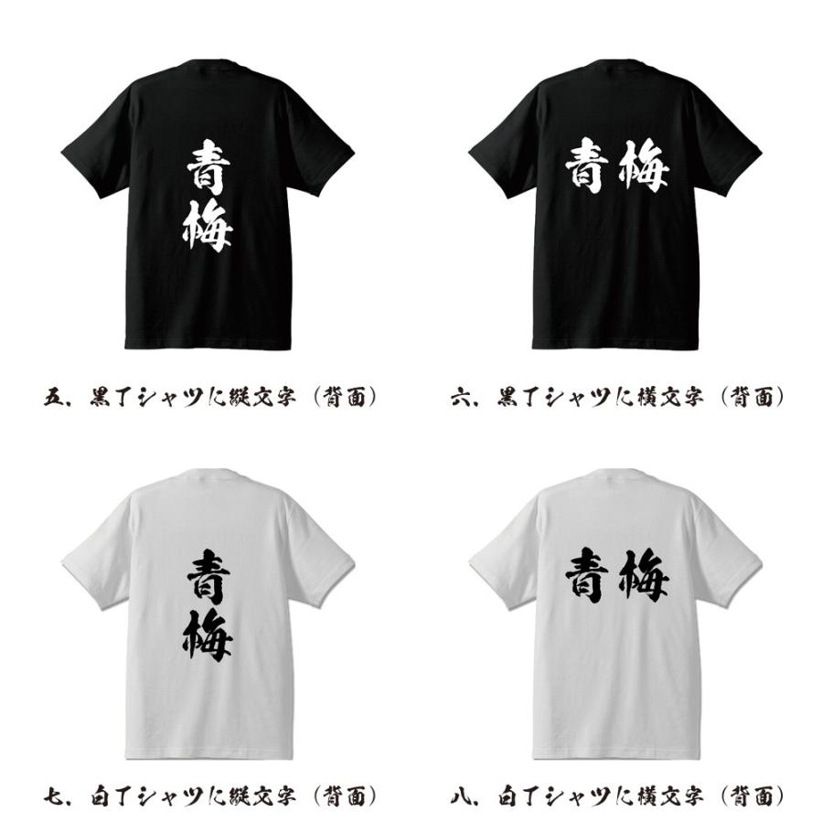 青梅 筆文字 Tシャツ 半袖 書道家が書く 名入れ 漢字 オリジナル
