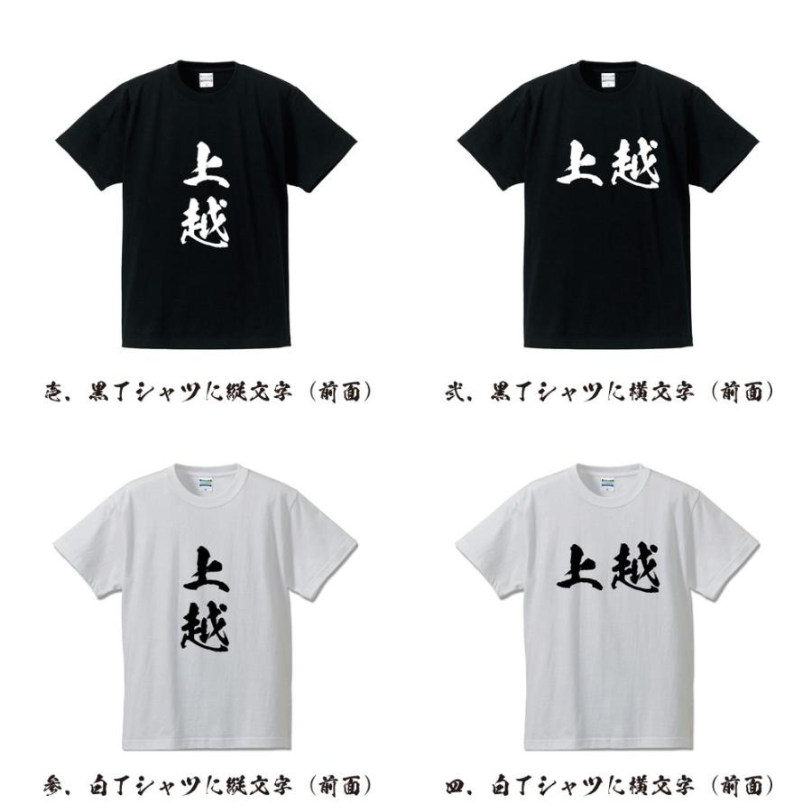 上越 筆文字 Tシャツ 半袖 書道家が書く 名入れ 漢字 オリジナル