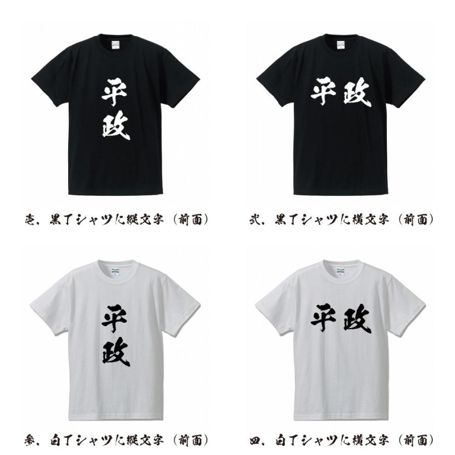 平政 (ひらまさ） 筆文字 Tシャツ 半袖 書道家が書く 名入れ 漢字