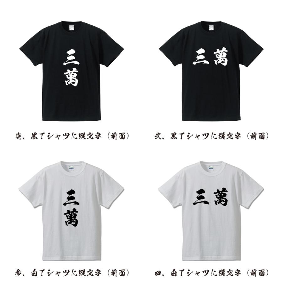 三萬 (サンマン) 筆文字 Tシャツ 半袖 書道家が書く 名入れ 漢字