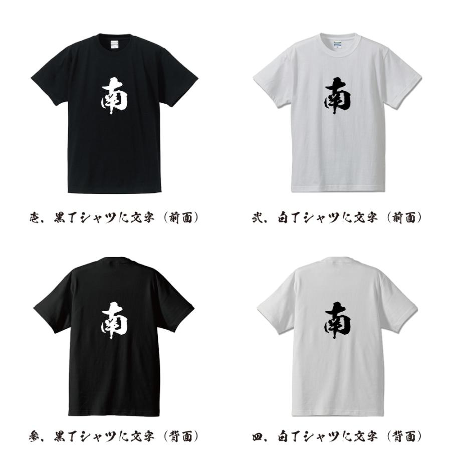 南 (ナン) 筆文字 Tシャツ 半袖 書道家が書く 名入れ 漢字 オリジナル