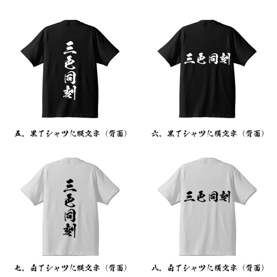 三色同刻 (サンショクドウコウ) 筆文字 Tシャツ 半袖 書道家が書く 名