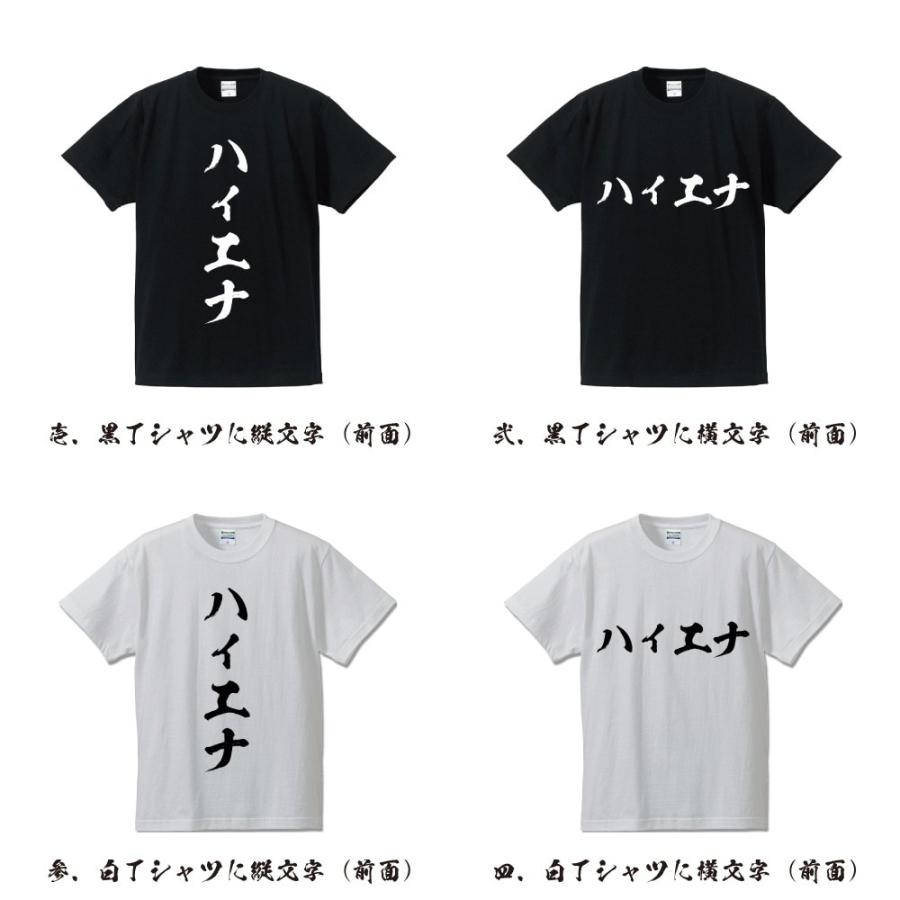 ハイエナ 筆文字 Tシャツ 半袖 書道家が書く 名入れ 漢字 オリジナル