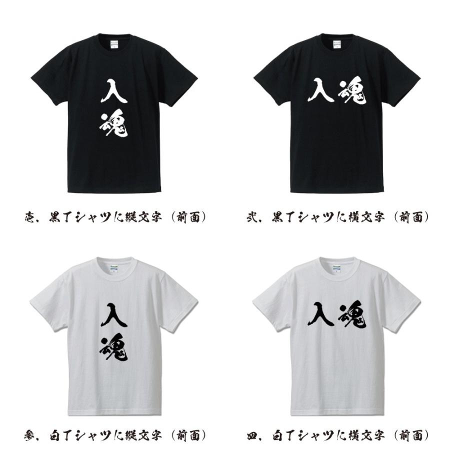 入魂 (にゅうこん) 筆文字 Tシャツ 半袖 書道家が書く 名入れ 漢字