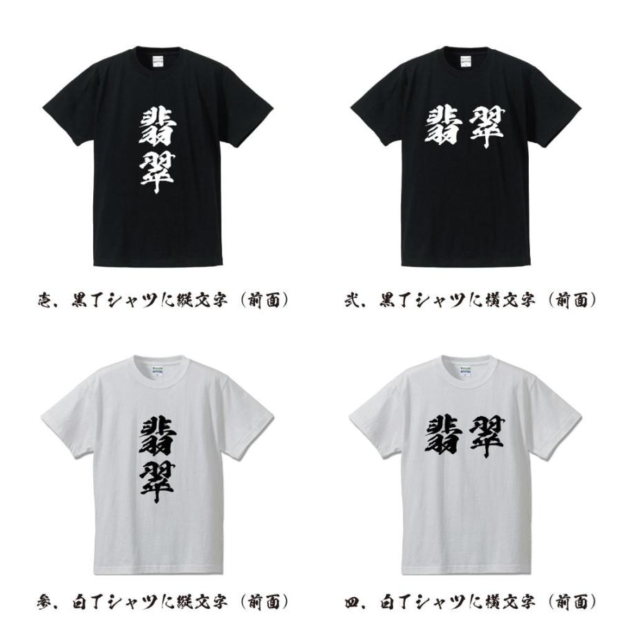 翡翠 (ひすい) 筆文字 Tシャツ 半袖 書道家が書く 名入れ 漢字