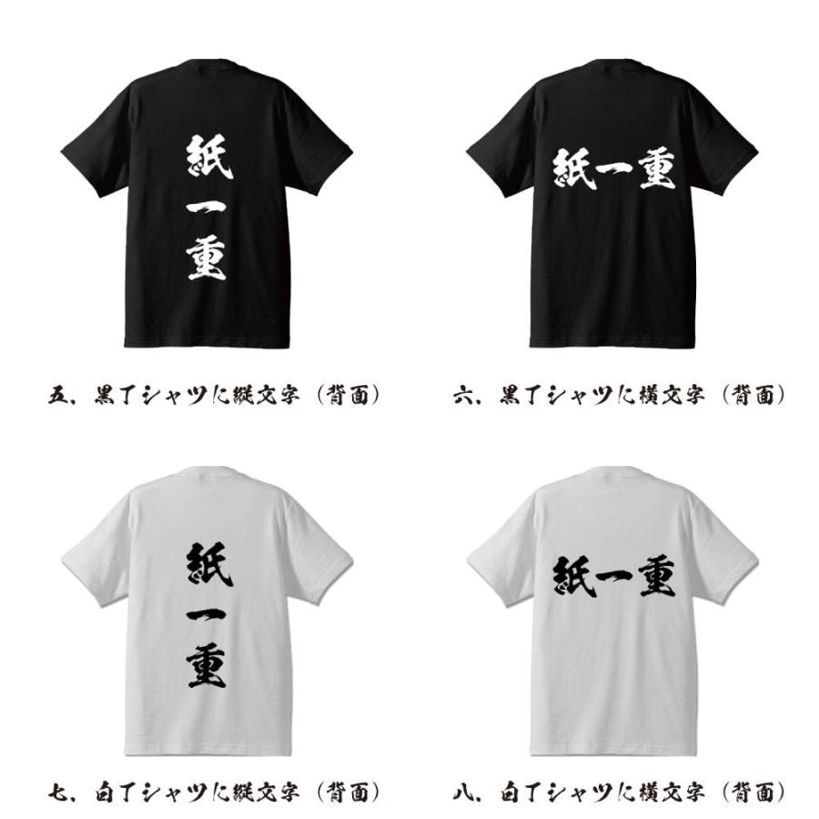 紙一重 (かみひとえ) 筆文字 Tシャツ 半袖 書道家が書く 名入れ 漢字
