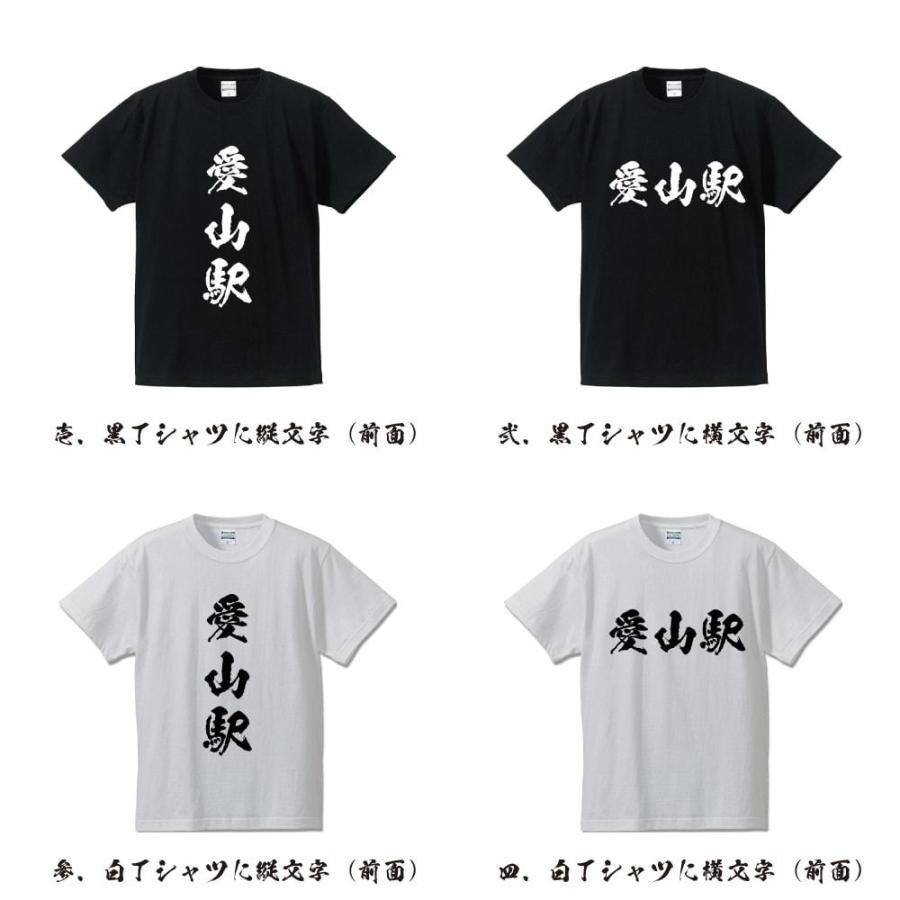 愛山駅 (あいざんえき) オリジナル Tシャツ 書道家が書く プリント Tシャツ ( 駅名・鉄道 ) メンズ レディース キッズ｜workpro｜02