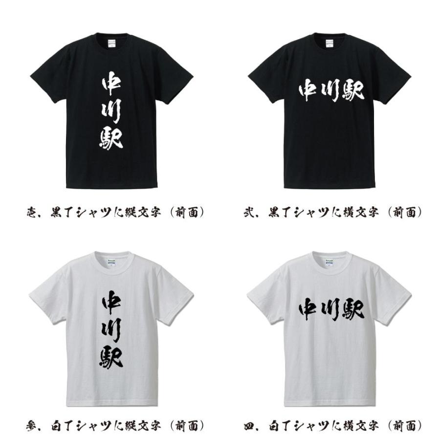 中川駅 (なかがわえき) 筆文字 Tシャツ 半袖 書道家が書く 名入れ 漢字