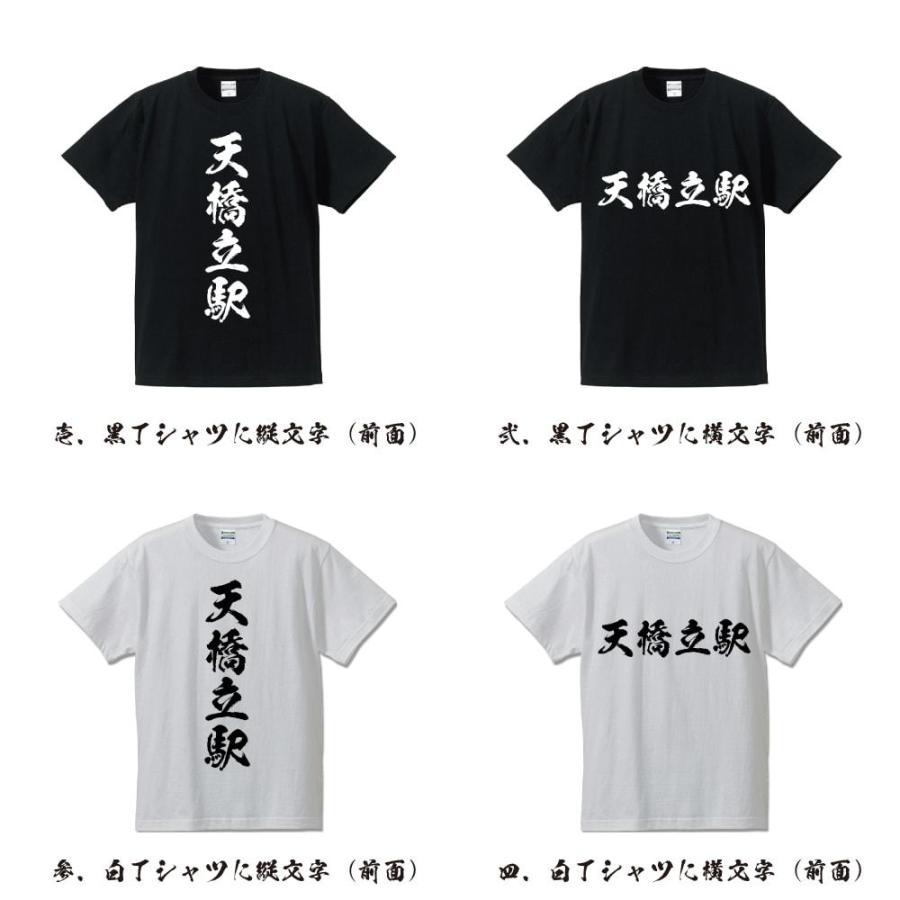天橋立駅 (あまのはしだてえき) Tシャツ 半袖tシャツ 書道家が書く 名