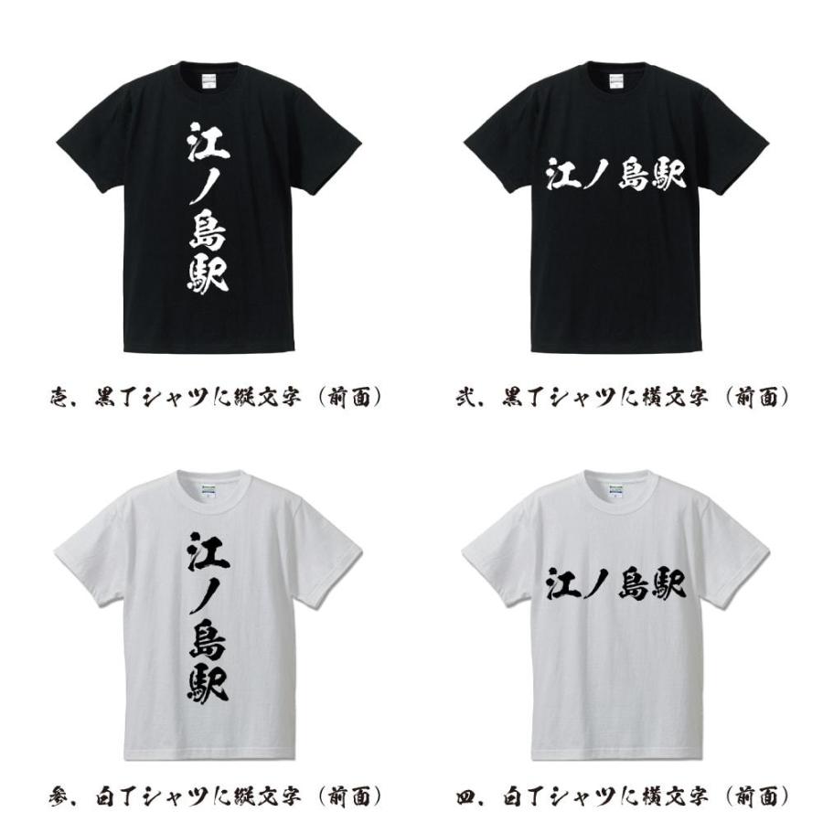 江ノ島駅 (えのしまえき) 筆文字 Tシャツ 半袖 書道家が書く 名入れ