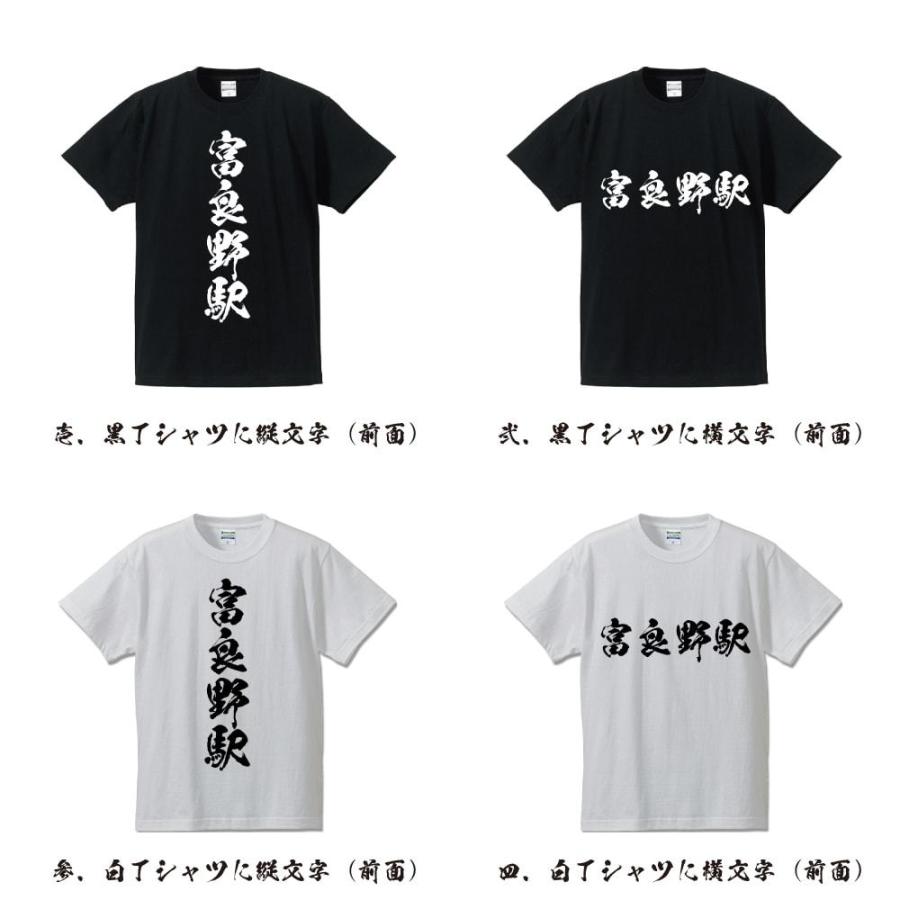 富良野駅 (ふらのえき) 筆文字 Tシャツ 半袖 書道家が書く 名入れ 漢字