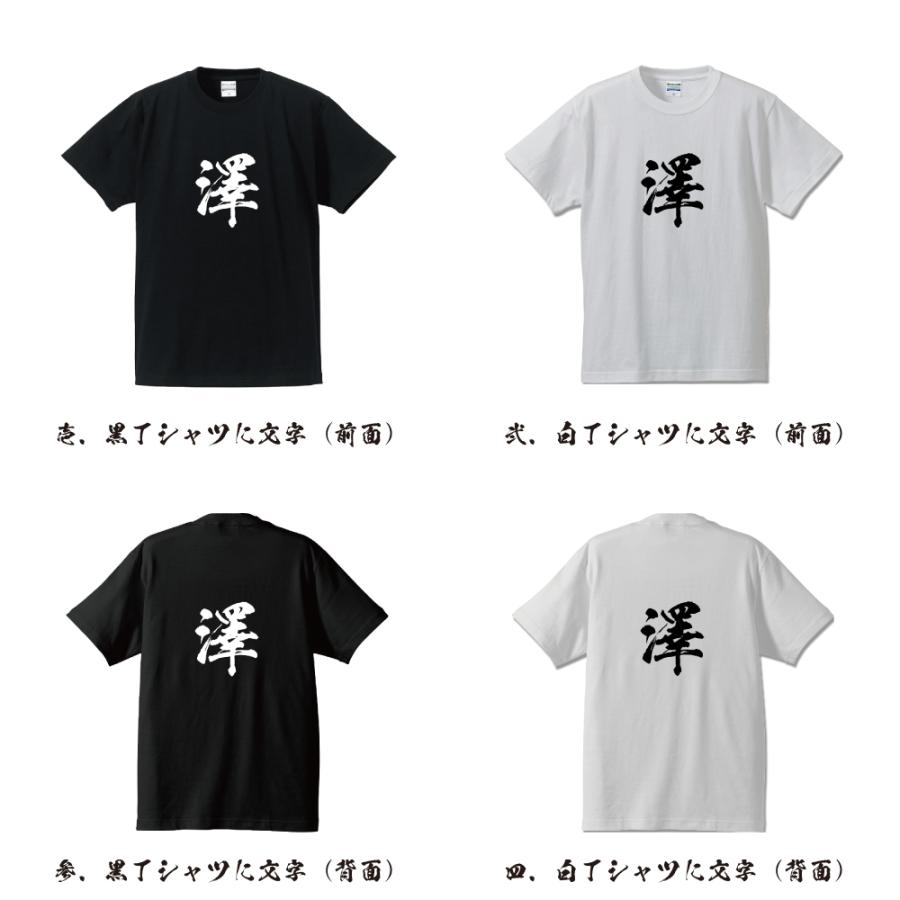 澤 (うるおう) 筆文字 Tシャツ 半袖 書道家が書く 名入れ 漢字