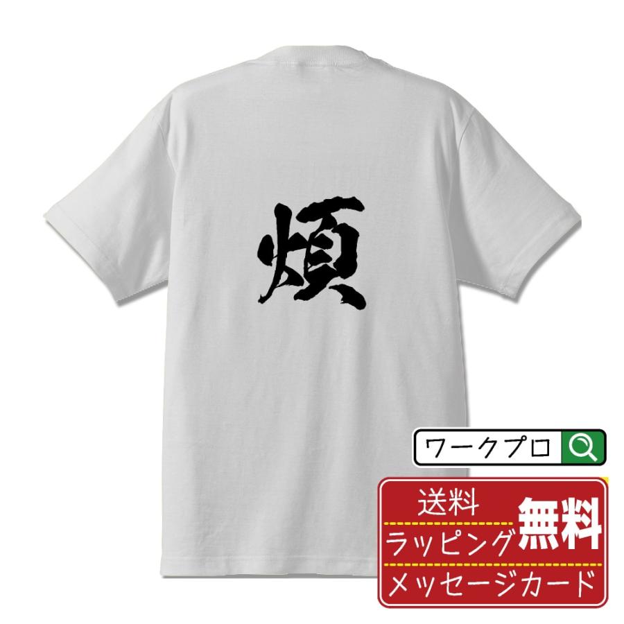 煩 (うるさい) 筆文字 Tシャツ 半袖 書道家が書く 名入れ 漢字