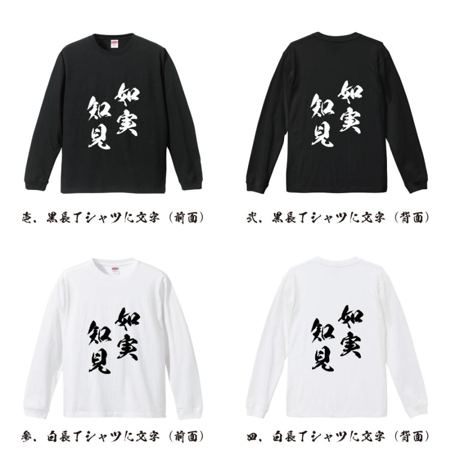 如実知見 (にょじつちけん) 長袖Tシャツ ロンT 書道家が書く 名入れ