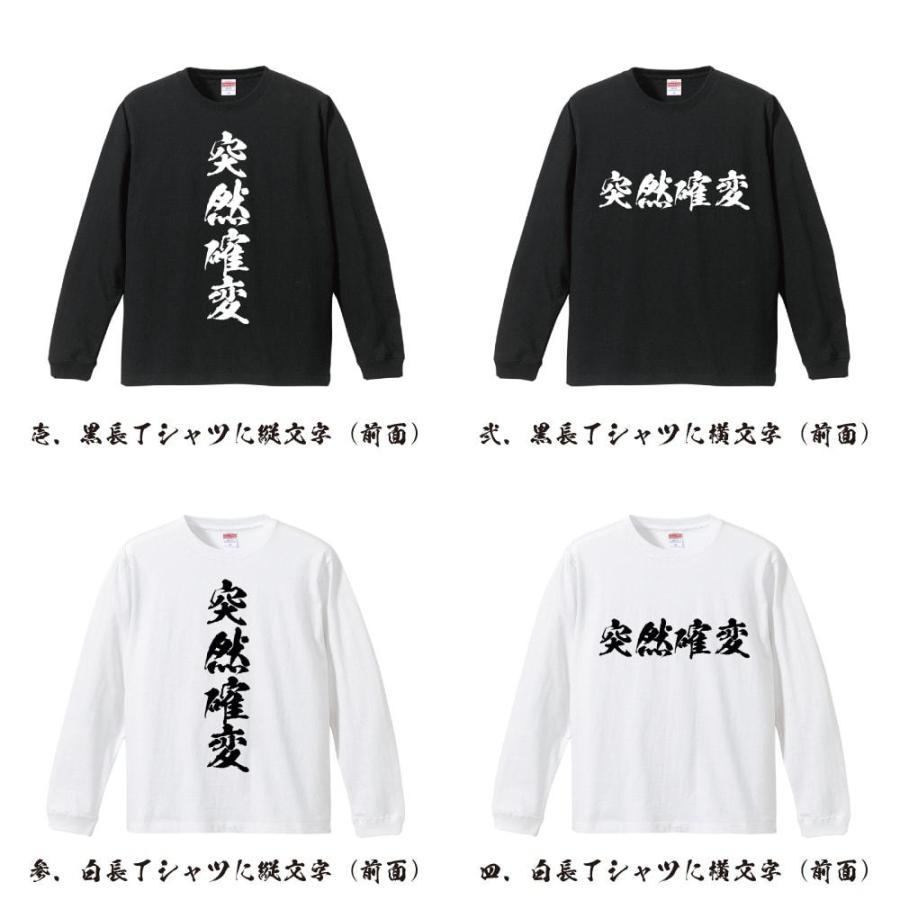 突然確変 筆文字 長袖Tシャツ ロンT 書道家が書く 名入れ オリジナル